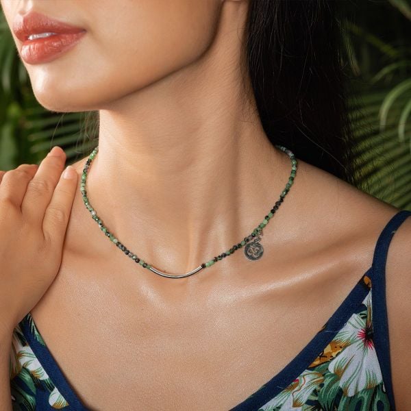  Dây chuyền nữ đá Epidote Zoisite: Trở về với bản thân - Mã DCNU04 