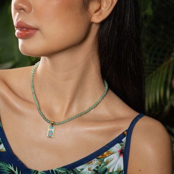 Dây chuyền nữ ngọc Aventurine: Thu hút giàu có - Mã DCNU06 