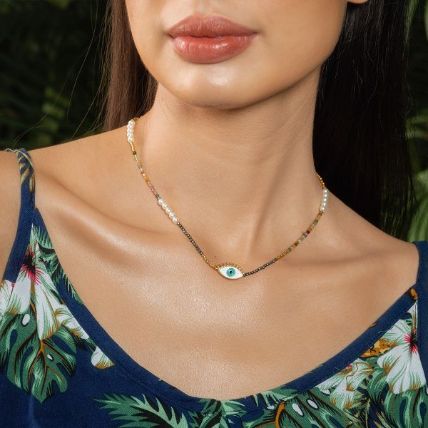  Dây chuyền nữ tourmaline và Pyrite: Cân bằng năng lượng, thịnh vượng dồi dào - Mã DCNU08 