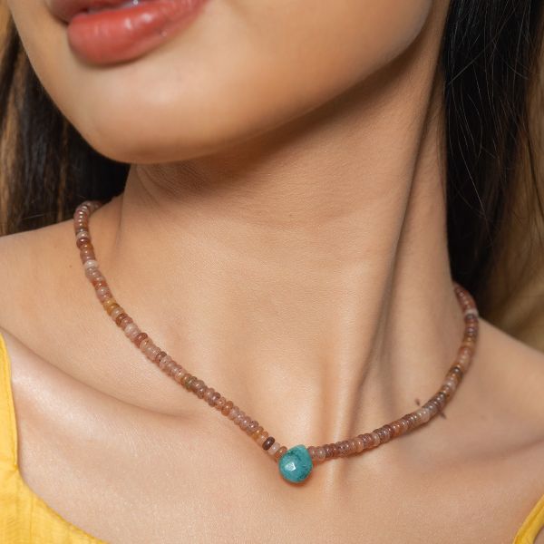  Dây chuyền nữ đá Aventurine đỏ: Sự cân bằng hài hòa - Mã DCNU28 