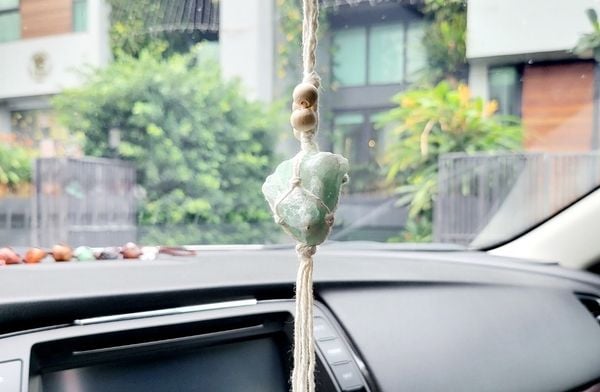  Dây treo xe hơi đá phong thủy thô 