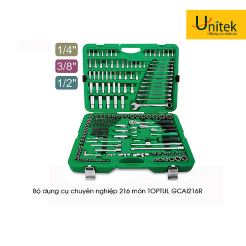 Bộ dụng cụ chuyên nghiệp 216 món TOPTUL GCAI216R