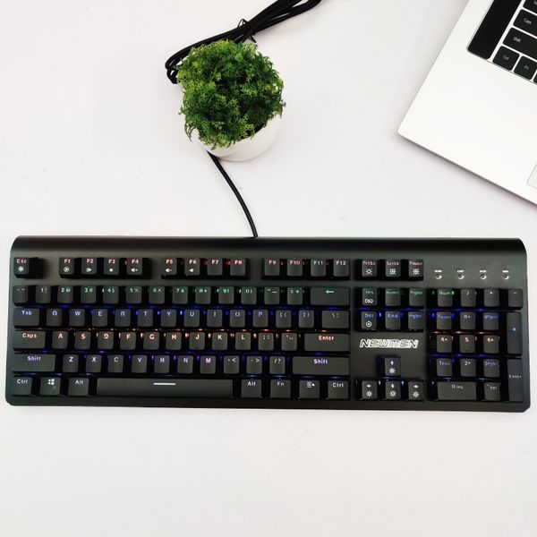 Bàn phím cơ newmen GM390 ( Blue swicthled RGBMÀU ĐEN)