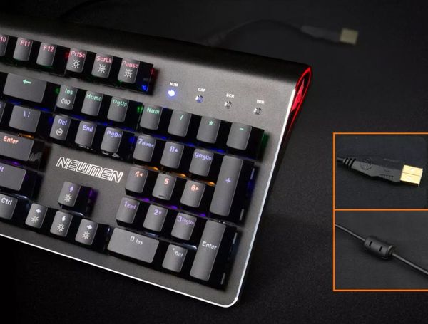 Bàn phím cơ newmen GM390 ( Blue swicthled RGBMÀU ĐEN)
