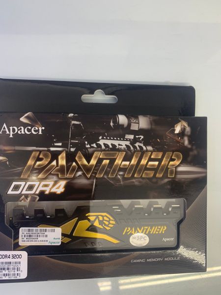 Ram desktop apacer oc panther - golden (AH4U16G32C28Y7GAA-1) 16GB (1X16GB) ddr4 3200mhz