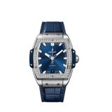 Đồng hồ Hublot Spirit Of Big Bang 39mm 665.nx.7170.lr.1204 Mặt số xanh Vành nạm kim cương