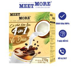 Hộp cà phê hòa tan vị dừa Meet More (15 gói x 18g)