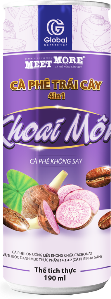 Lon cà phê hòa tan vị khoai môn Meet More 190g