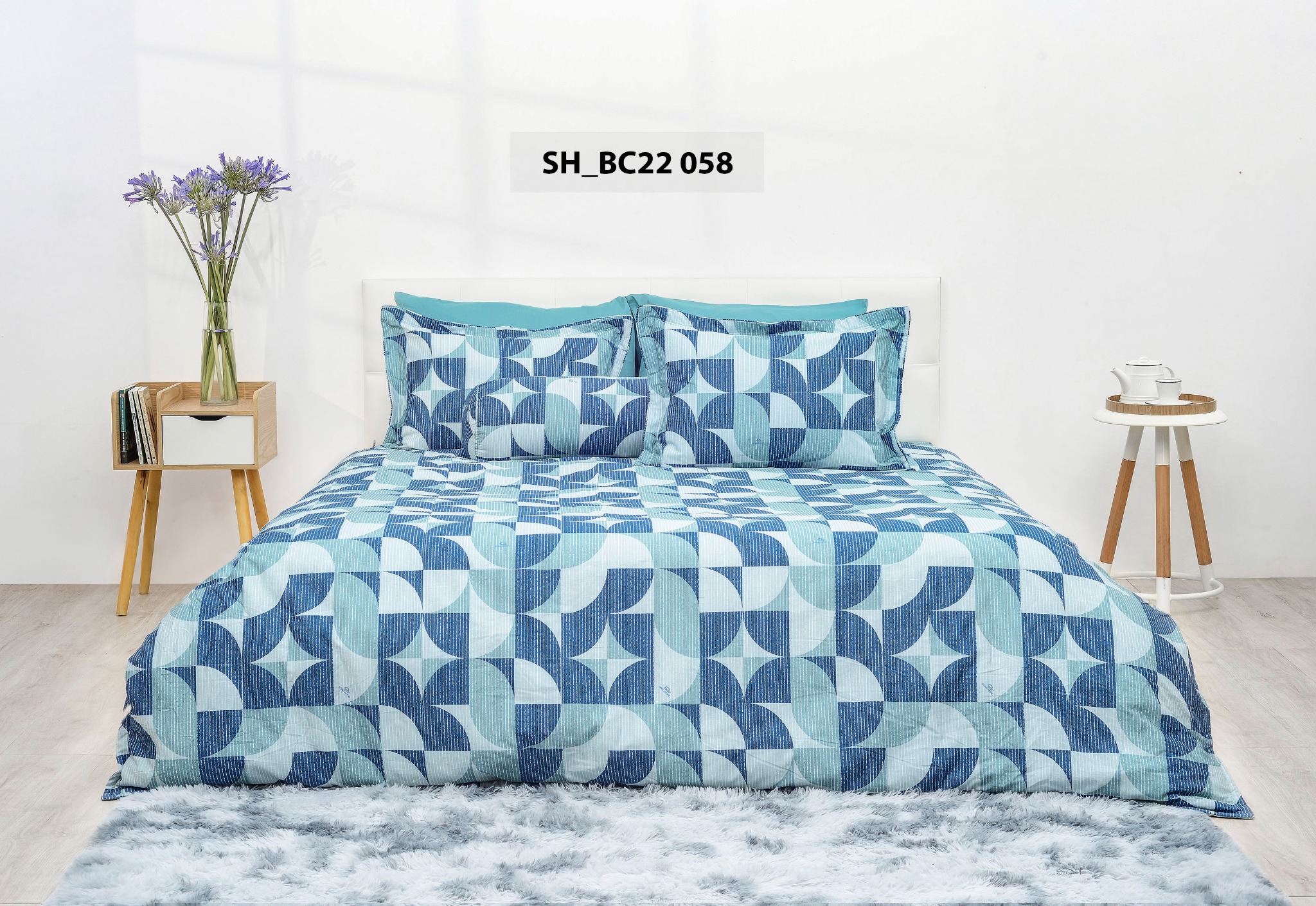Bộ chăn ga gối cotton SH_BC22 058