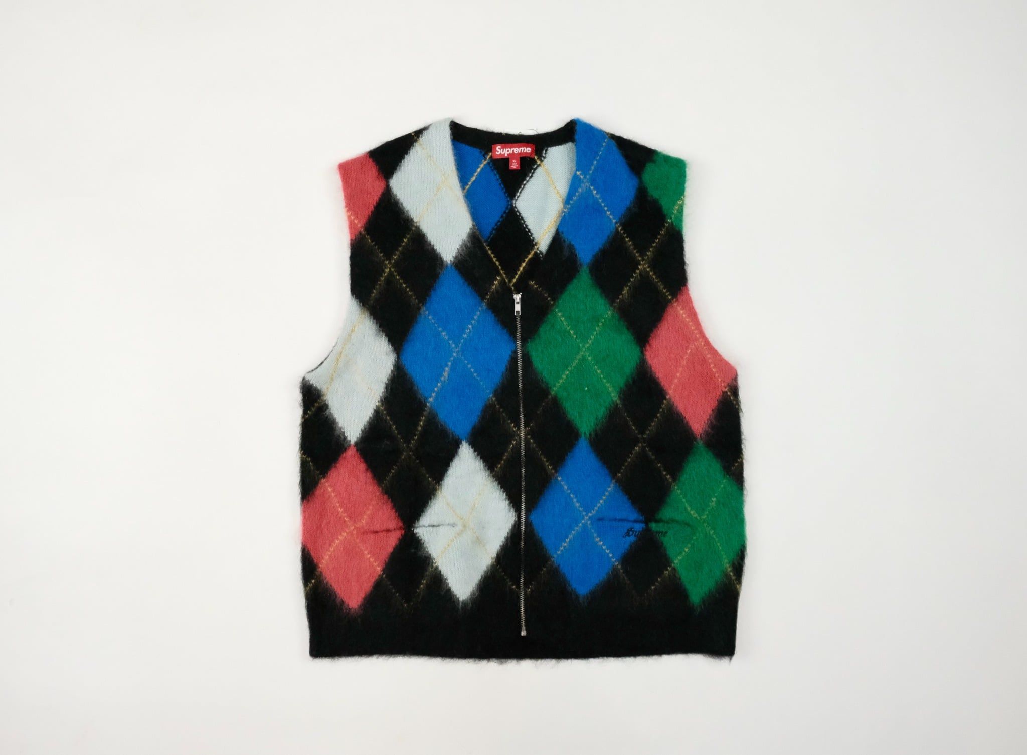 BRUSHED ARGYLE ZIP UP VEST – HIGHER THAN HIGH