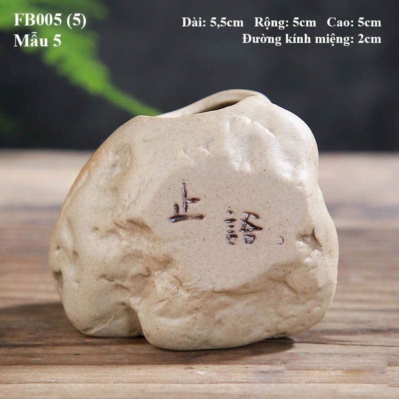  Bình gốm tảng đá (trắng)-FB005 