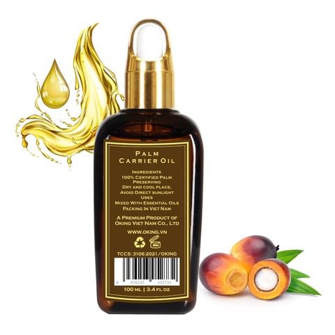 Dâu hạt cọ thương hiệu Oking Palm oil 100ml - mặt trước