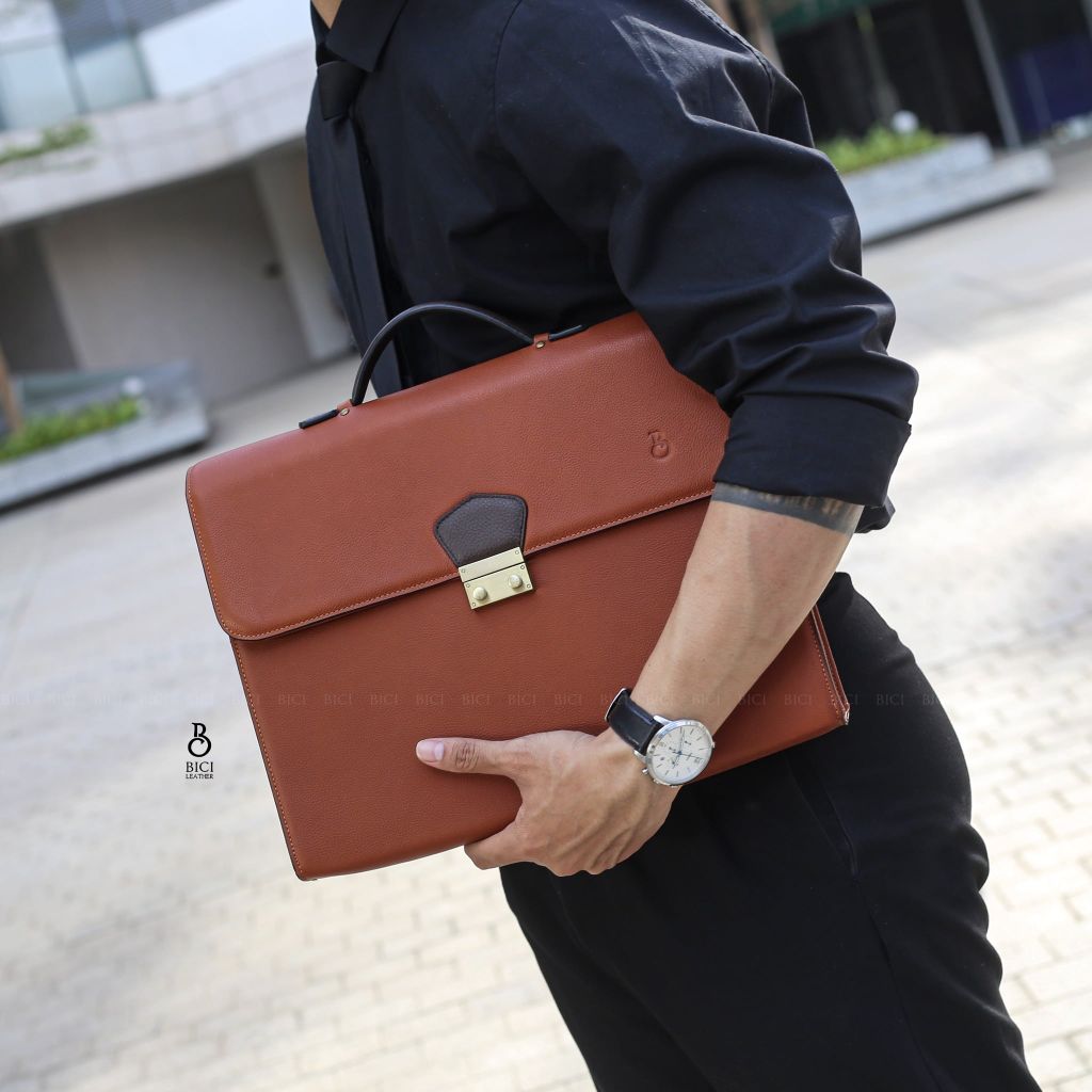 CẶP LAPTOP 13 INCH SLIMI - NÂU