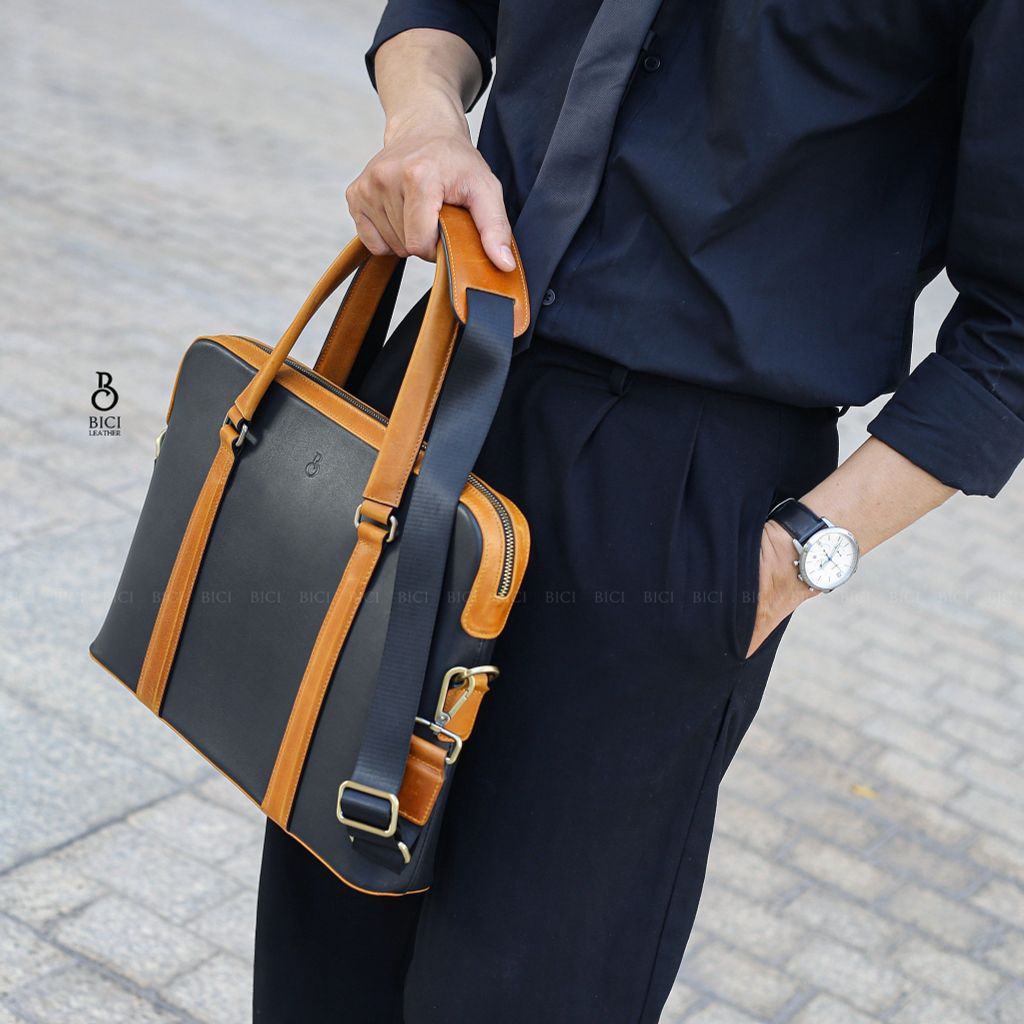 TÚI XÁCH LAPTOP 13 INCH SLIMI - ĐEN/NÂU