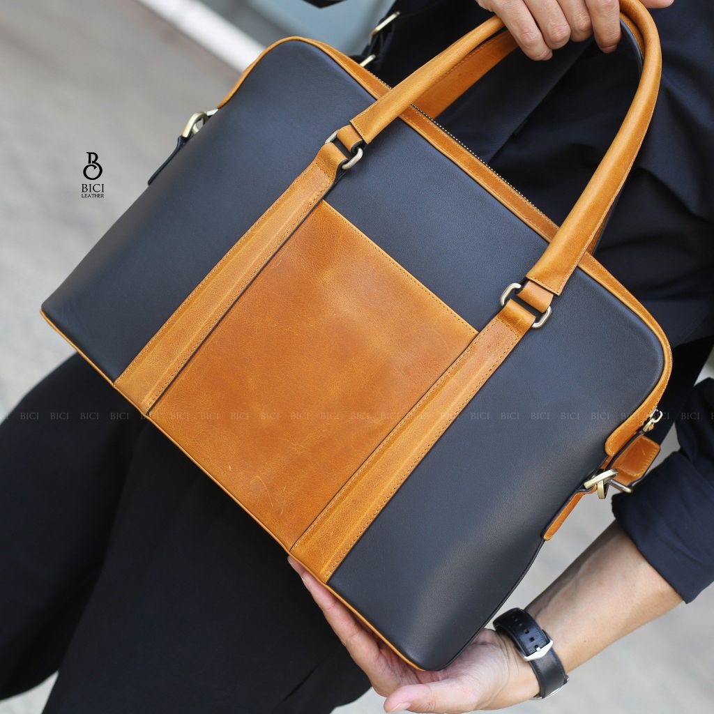 TÚI XÁCH LAPTOP 13 INCH SLIMI - ĐEN/NÂU