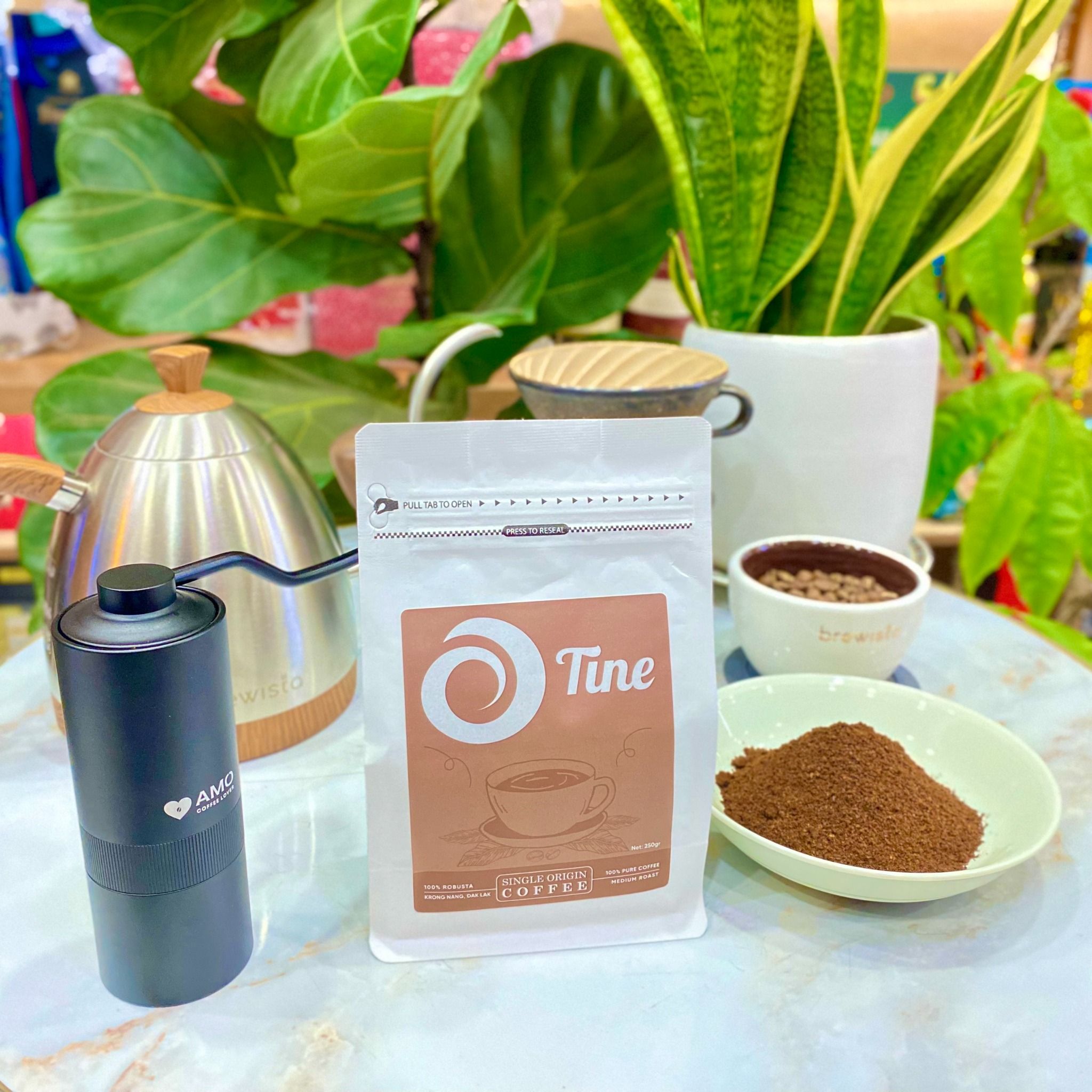  Cà phê nguyên chất 100% TINECAFE - Cà phê Robusta Krông Năng Đắk Lắk 