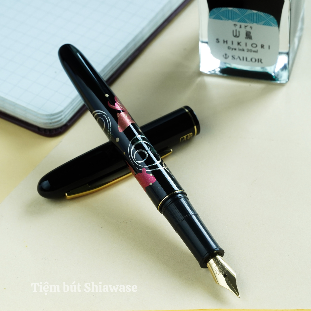  Bút Máy Wancher x Kuretake Kindai Makie Fountain Pen - Kingyo - Black 