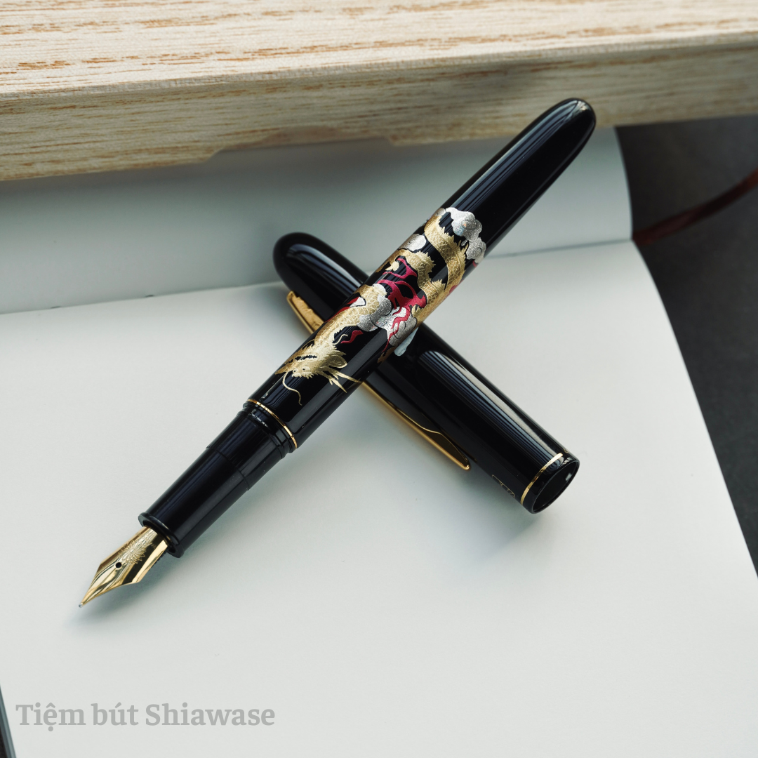  Bút Máy Wancher x Kuretake Kindai Makie Fountain Pen - Ryuu To Houju - Black 