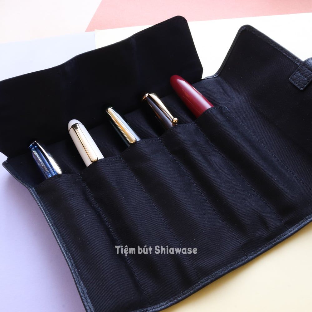  Bao Da Đựng Bút - Loại 5 Bút - Wancher Penfolium 5 Pen Roll Case 