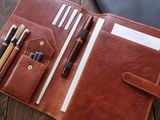  Bao Da Đựng Sổ & Bút Wancher Compact Leather Notebook Cover A5 - Cognac Brown 