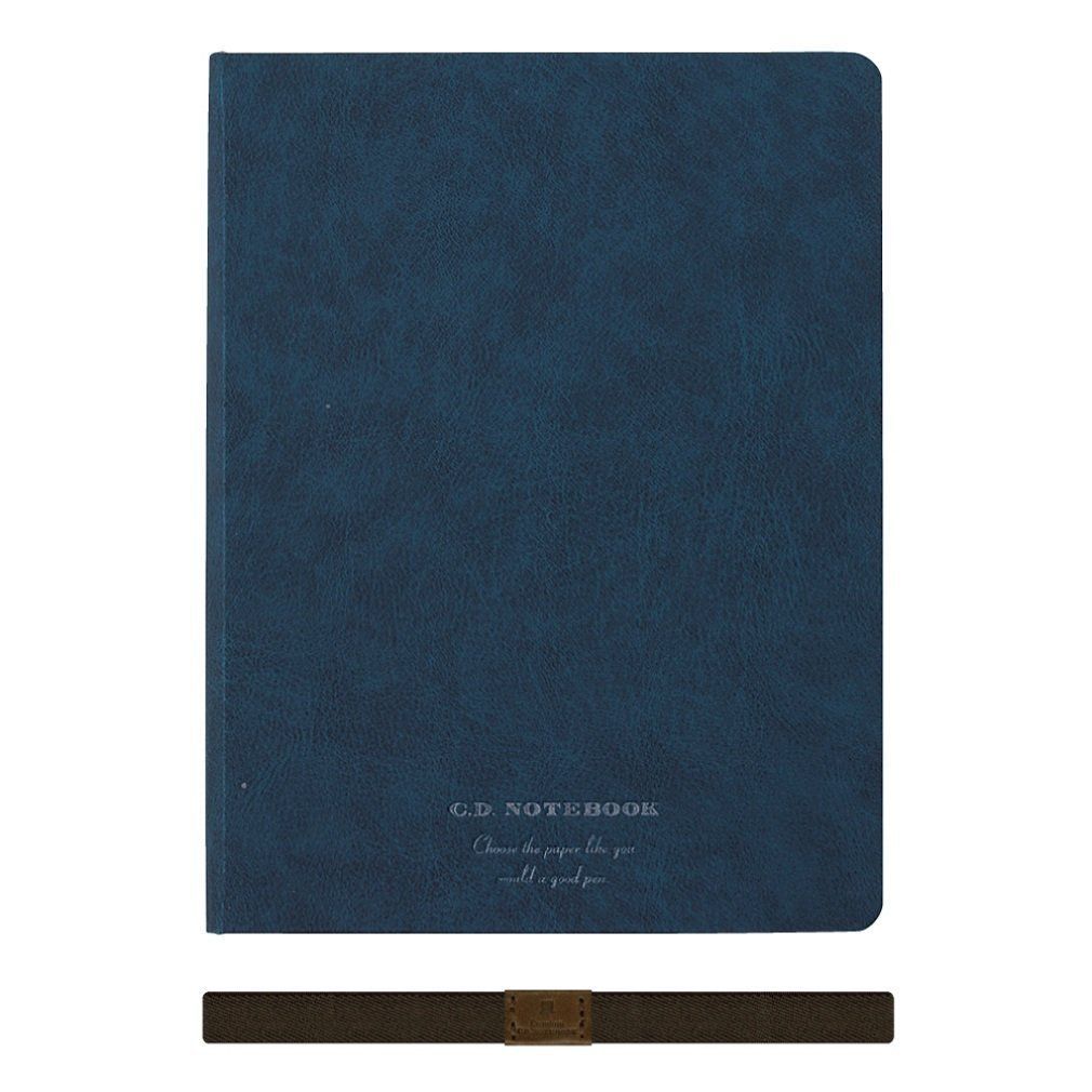  Sổ Apica Premium C.D. Notebook A5 Bìa Da - Navy - Giấy Trắng - Kẻ Ngang 