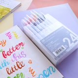 Bút Màu Nước Kuretake Zig Clean Color Real Brush - Set 24 Màu 
