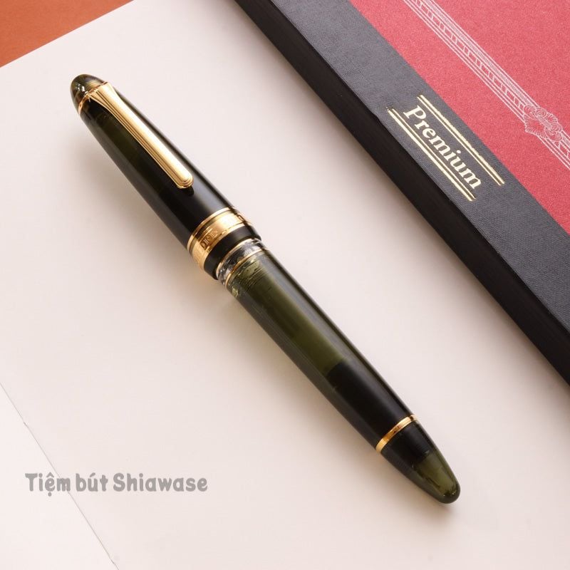  Bút Máy Sailor Wancher 1911 Profit Realo 21K - Transparent Champagne Dark Green 