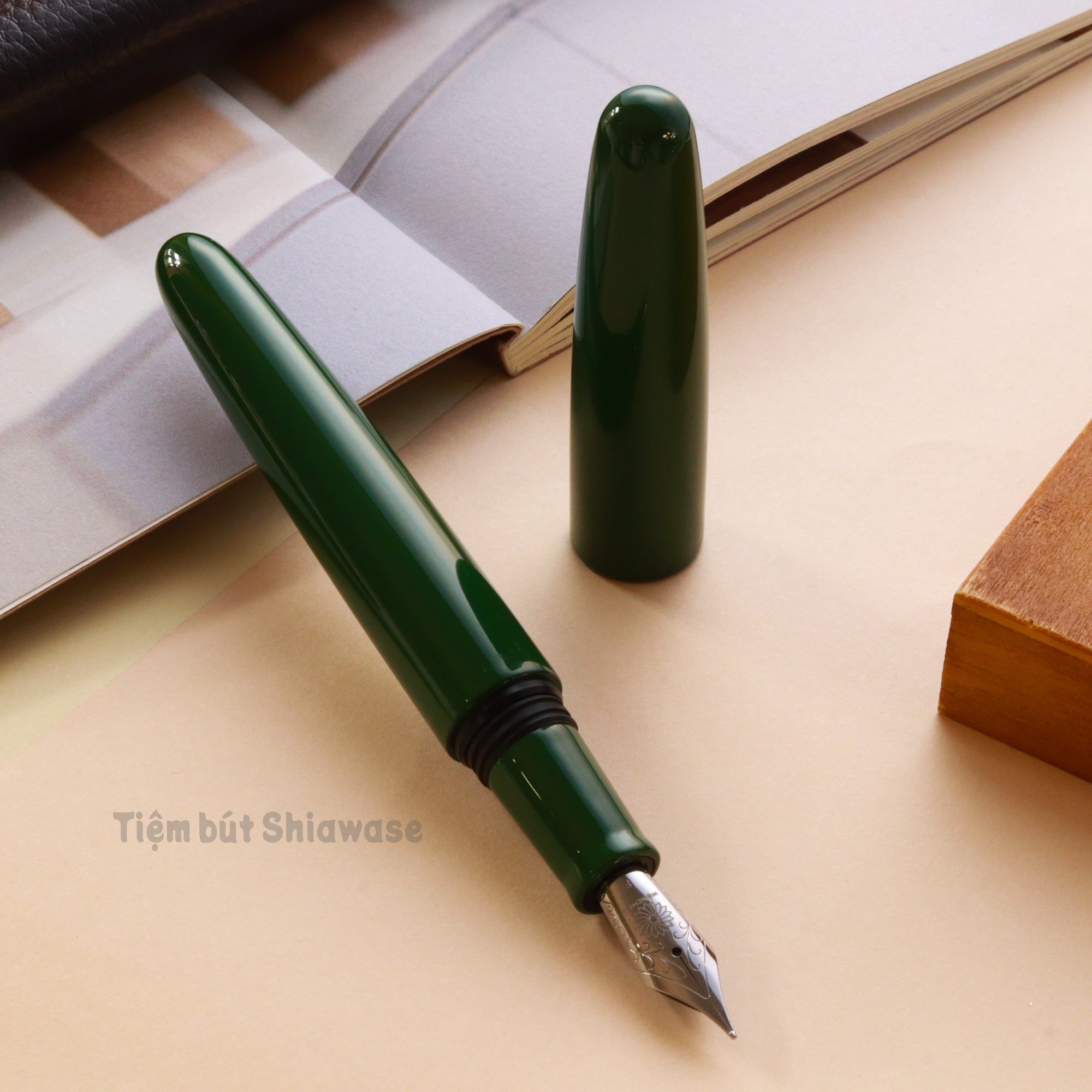  Bút Máy Wancher Dream Pen True Urushi Midori - Green - Sơn Mài Wajima Nhật Bản 