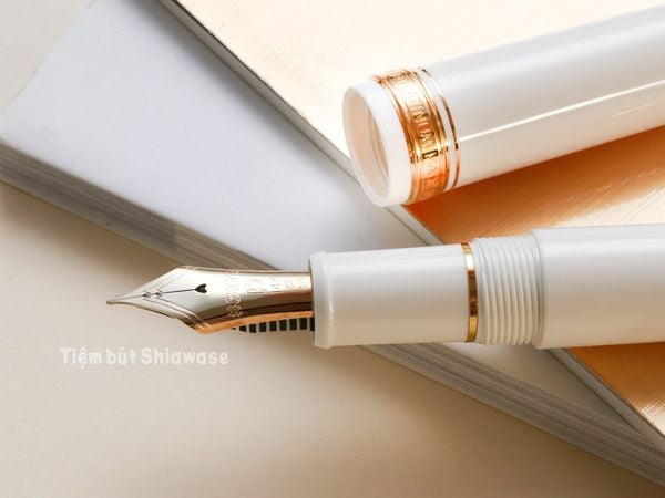 Bút Máy Platinum #3776 Century Slip & Seal 14K -  Chenonceau White - Trắng 