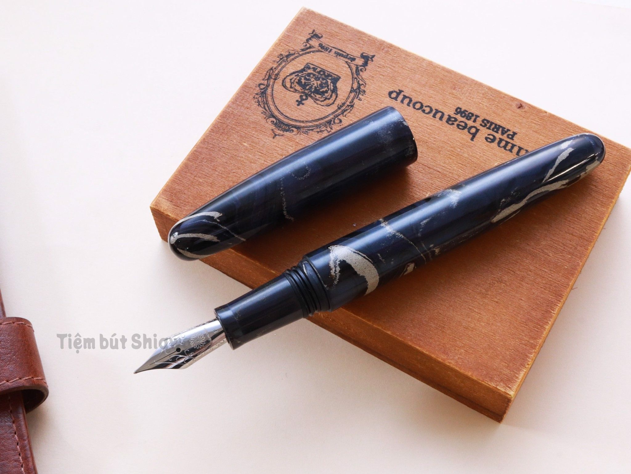  Bút Máy Wancher Dream Pen True Ebonite - Marble Purple Gray - Tím Xám Cẩm Thạch 