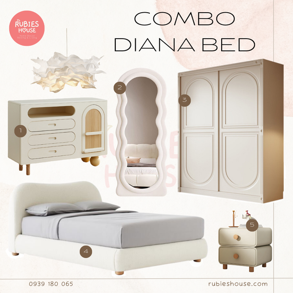  COMBO DIANA BED- Combo phòng ngủ Bắc Âu Rubies House 