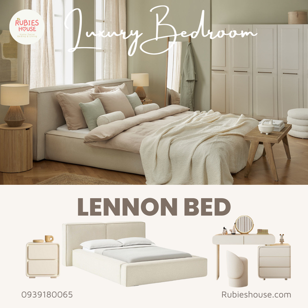 Ảnh: COMBO LENNON BED- Combo phòng ngủ Bắc Âu Rubies House