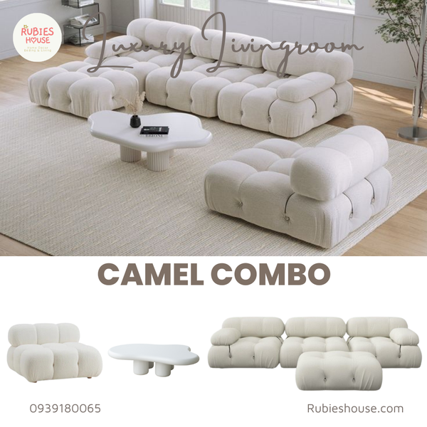 Ảnh: COMBO sofa góc CAMEL khách Rubies House