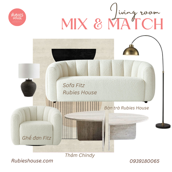 Ảnh: COMBO FITZ - Combo phòng khách Rubies House