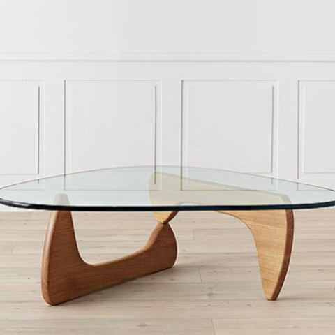 Bàn trà, bàn sofa Noguchi chân gỗ sồi mặt kính Rubies House