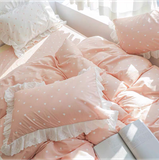  Bộ Chăn ga cotton cao cấp- Tim bèo hồng 