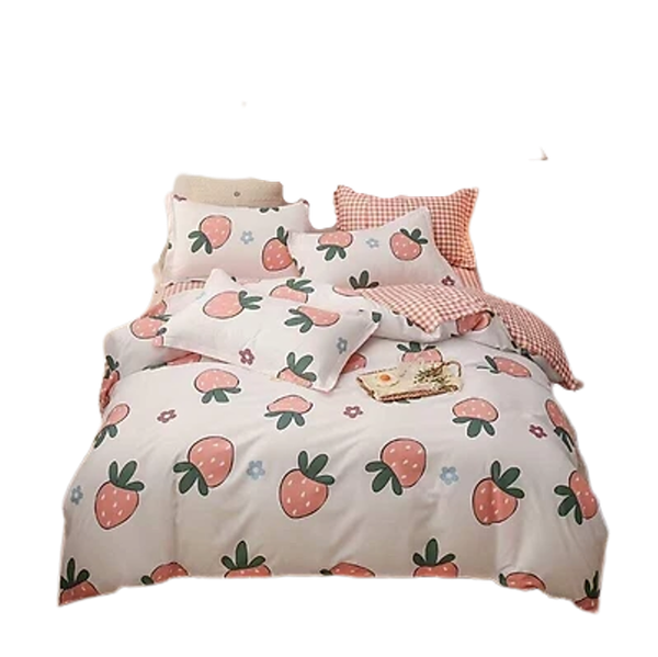 Bộ Chăn ga cotton Hàn Quốc- Dâu tây