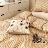  Bộ Chăn ga cotton Hàn Quốc- Tim Nâu 