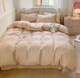  Bộ Chăn ga cotton Hàn Quốc- Tim Nâu 