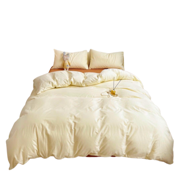 Bộ Chăn ga cotton Tici notag- Be phối Cam