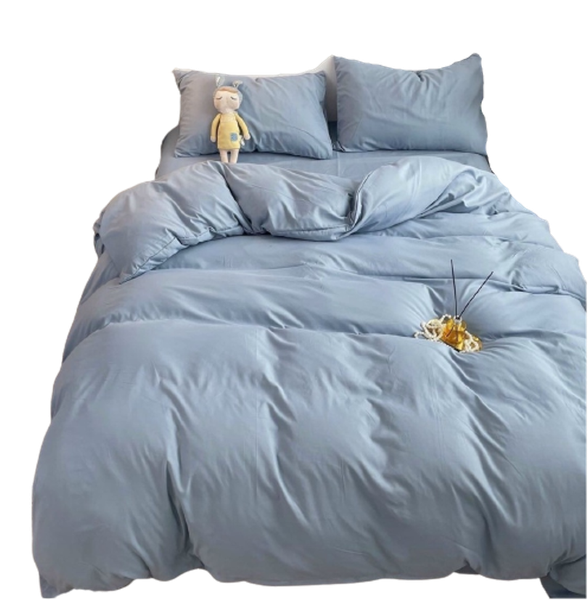 Bộ Chăn ga cotton Tici notag- Xanh lam