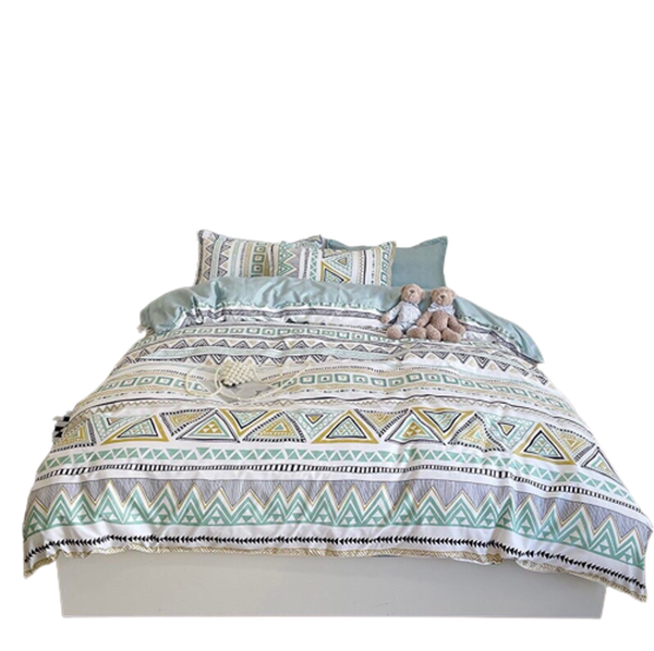 Bộ Chăn ga cotton Hàn Quốc- Thổ cẩm Bohemien