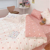  Bộ Chăn ga cotton Hàn Quốc- Tim Hồng 