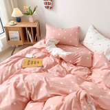  Bộ Chăn ga cotton Hàn Quốc- Tim Hồng 