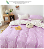  Bộ Chăn ga cotton Hàn Quốc- Tim Tím 