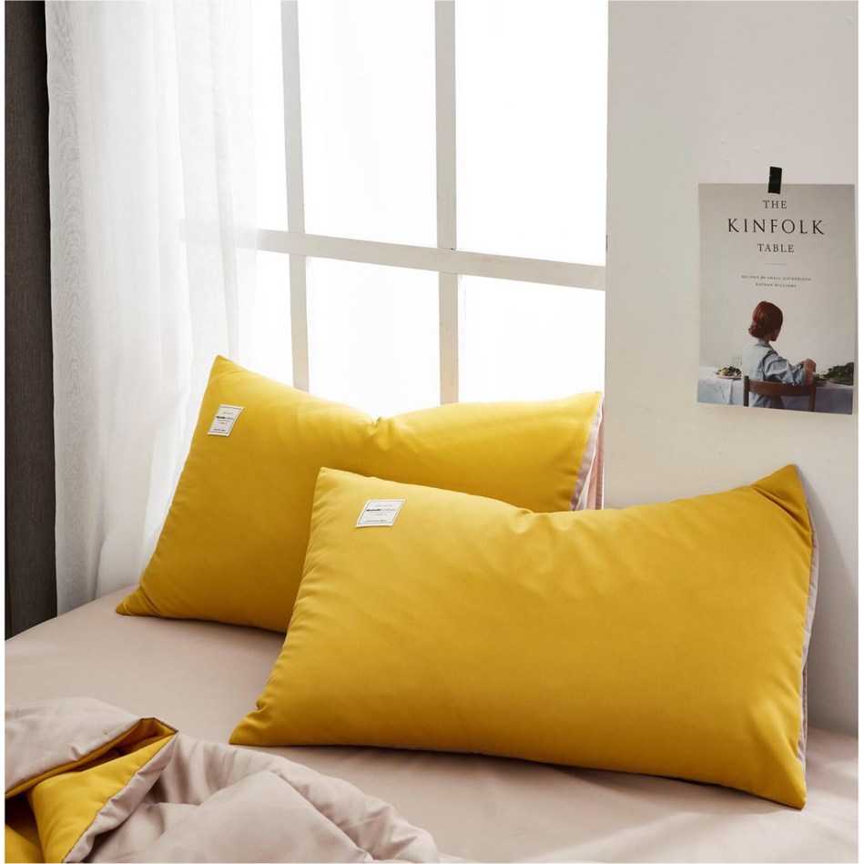  Bộ Chăn ga cotton Tici- Vàng Nâu nhạt 