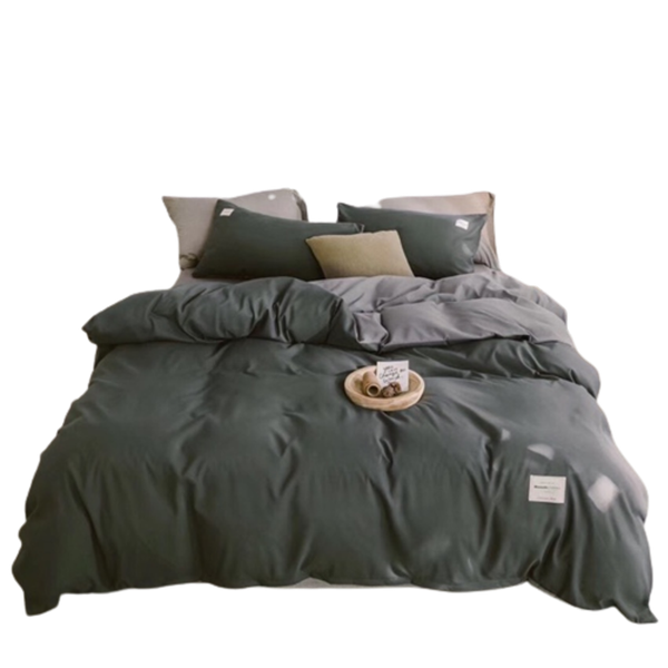 Bộ Chăn ga cotton Tici- Xám ghi