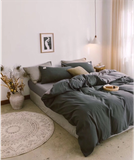  Bộ Chăn ga cotton Tici- Xám ghi 