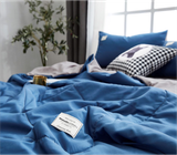  Bộ Chăn ga cotton Tici- Xanh dương 