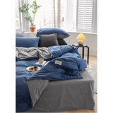  Bộ Chăn ga cotton Tici- Xanh dương 